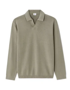 Oversized pull met haaienkraag 100% katoen - saliegroen