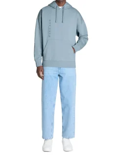Oversized sweatshirt met ronde hals 100% katoen - blauw