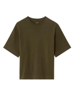 Oversized T-shirt in zwaar katoen - kaki