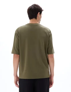 Oversized T-shirt met ronde hals - Kaki