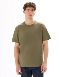 Oversized T-shirt met ronde hals 100% katoen - Bruin