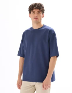 Oversized T-shirt ronde hals - blauwgrijs