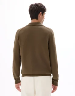 Oversized V-hals trui van 100% katoen - taupe