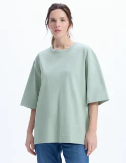 Oversized zwaar katoenen t-shirt - groen