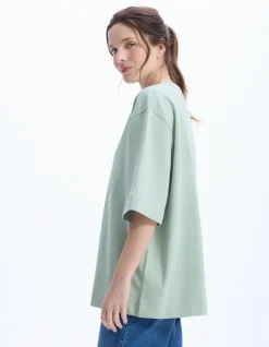 Oversized zwaar katoenen t-shirt - groen