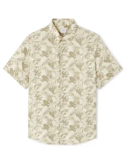 Palmprint overhemd 100% viscose - beige