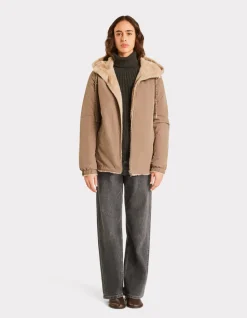 Parka met donsvoering - taupe