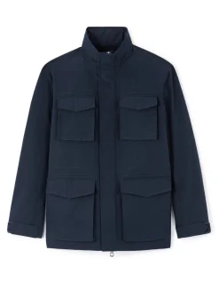 Parka met hoge kraag - marineblauw