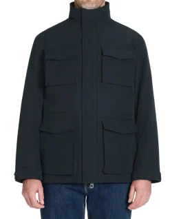 Parka met hoge kraag - marineblauw