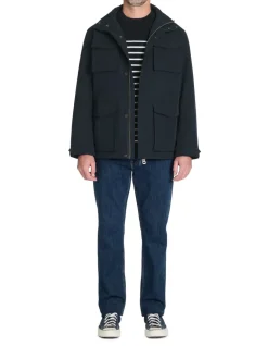 Parka met hoge kraag - marineblauw