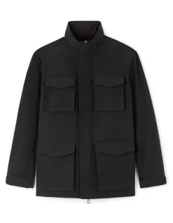 Parka met hoge kraag - zwart