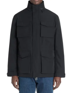Parka met hoge kraag - zwart