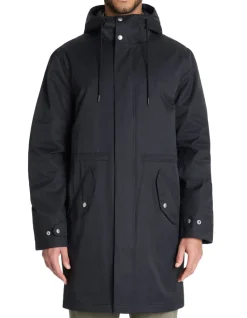 Parka met vaste capuchon - zwart