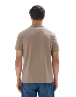 Pólo piqué regular 100% algodão - taupe