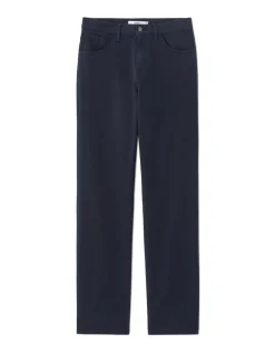 5-pocket straight stretchkatoenen broek - marine