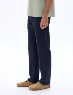5-pocket straight stretchkatoenen broek - marine