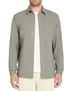 2-pocket stretch overshirt - groen