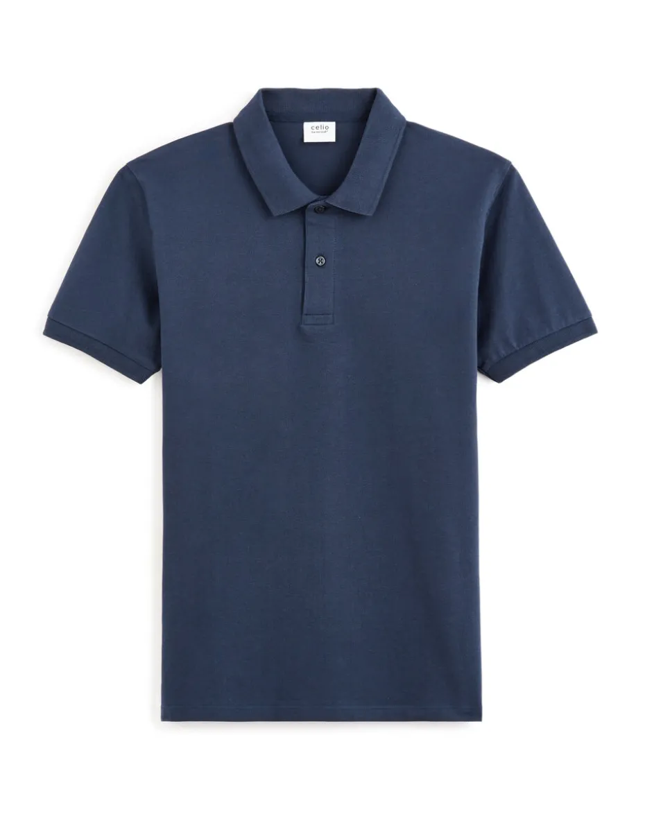 Polo piqué recht in katoen - marine