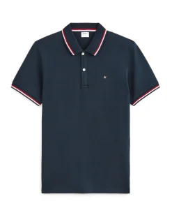 Polo piqué slim van stretchkatoen - marine