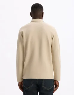Polo regular 100% katoen met lange mouwen - beige