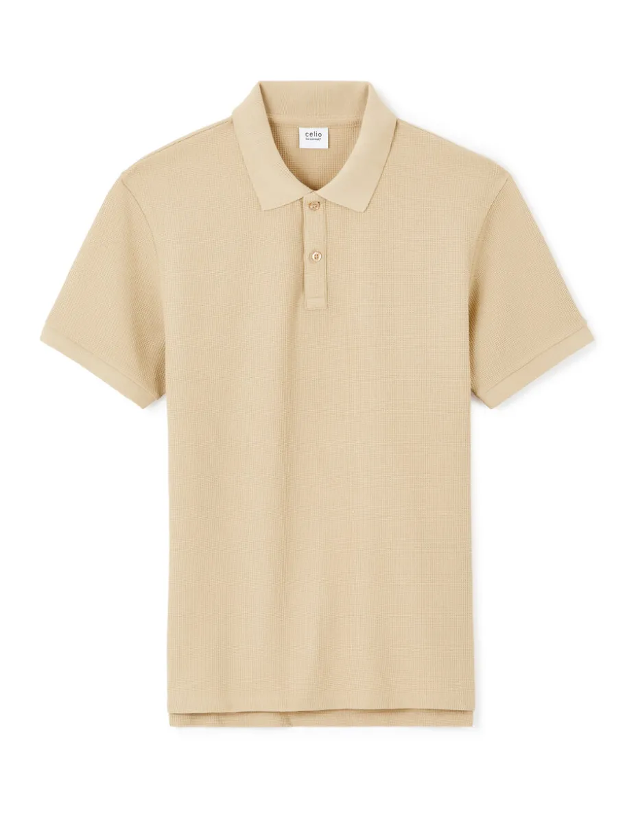 Polo regular 100% katoen stretch - beige