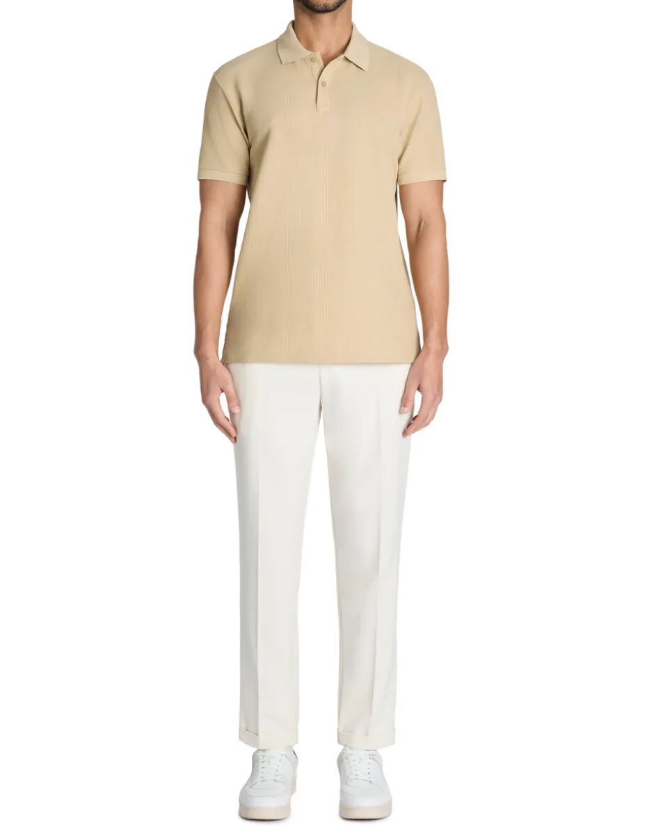 Polo regular 100% katoen stretch - beige