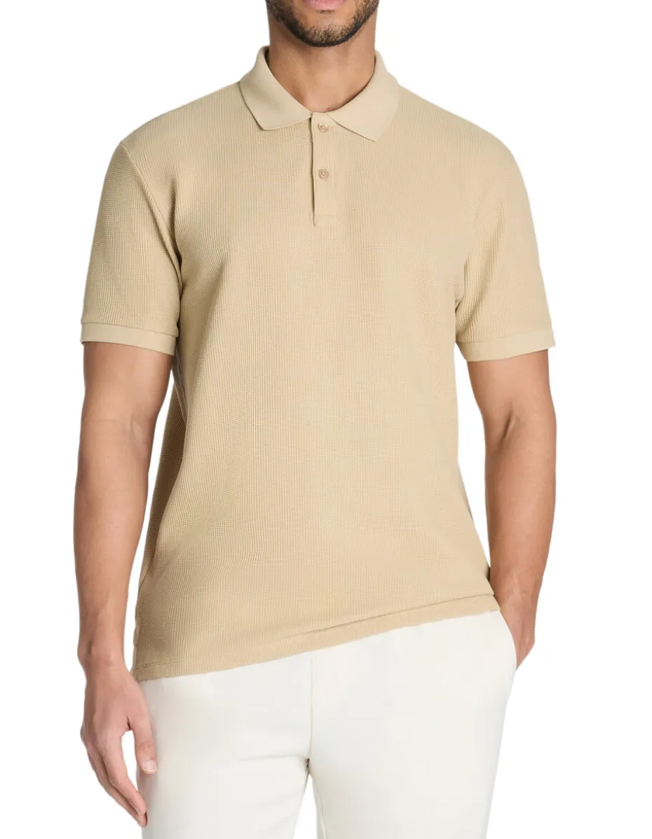 Polo regular 100% katoen stretch - beige