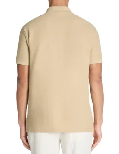 Polo regular 100% katoen stretch - beige