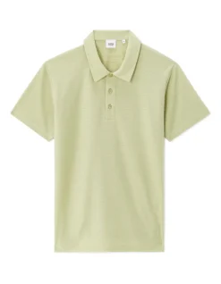 Polo Regular Fit in effen jersey - Saliegroen