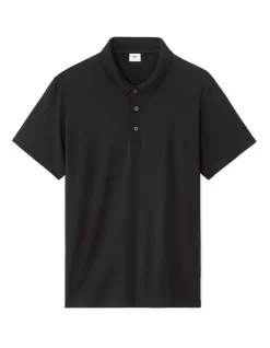 Polo regular fit in technische stof - zwart