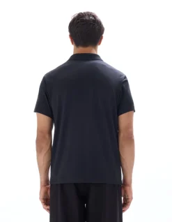 Polo regular fit in technische stof - zwart