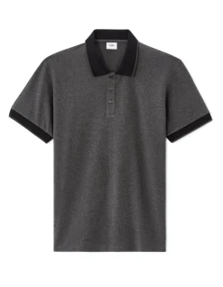 Polo regular fit jersey van stretchkatoen - antraciet