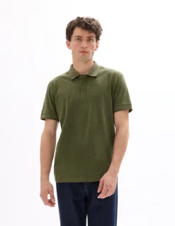Polo regular fit stretchkatoen jersey - kaki