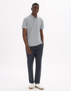 Polo regular in gemengde katoen - blauw