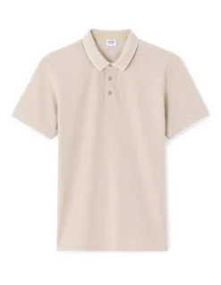 Polo regular katoenmix - beige