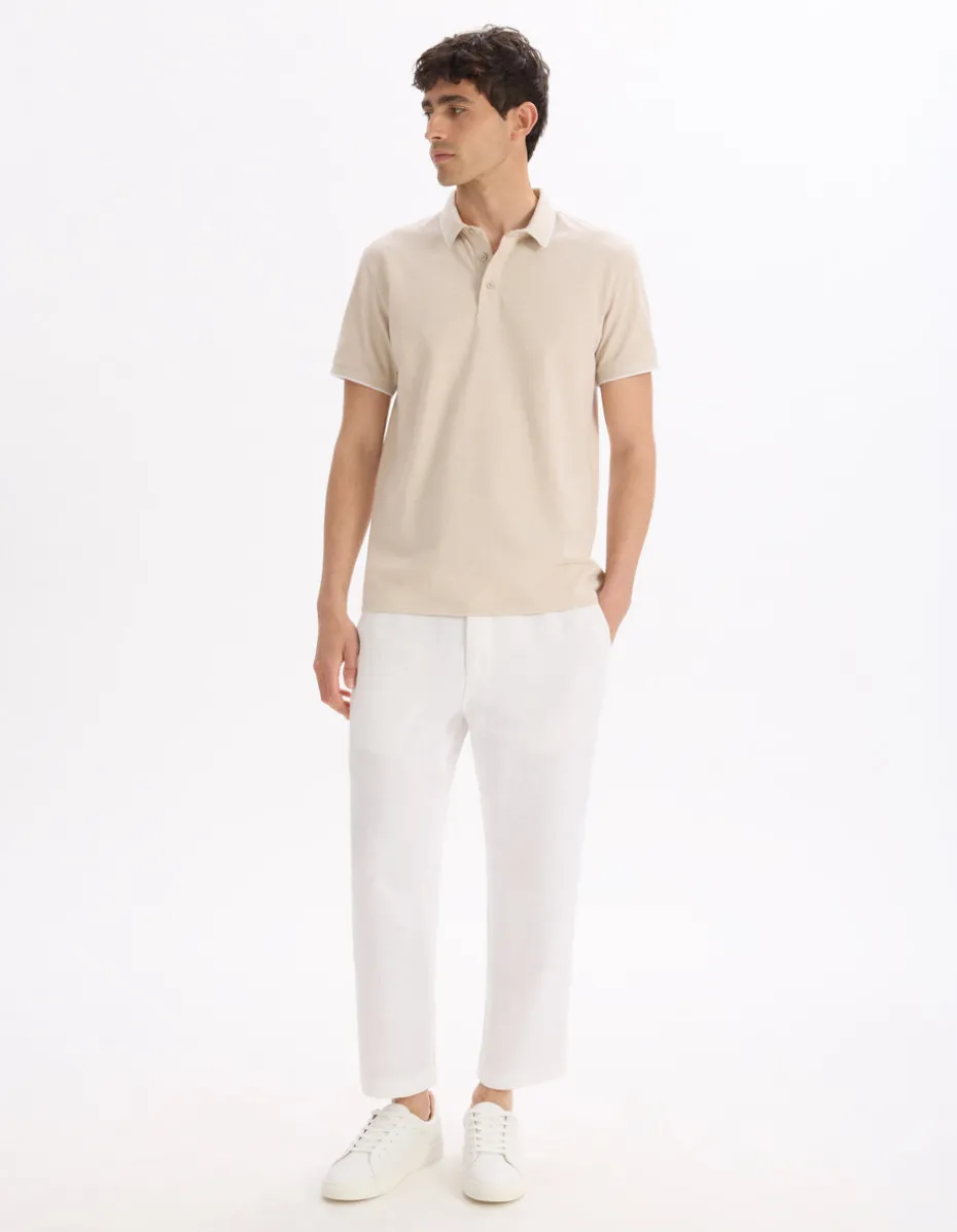 Polo regular katoenmix - beige