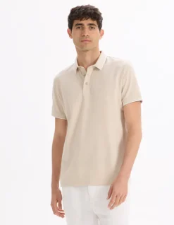 Polo regular katoenmix - beige