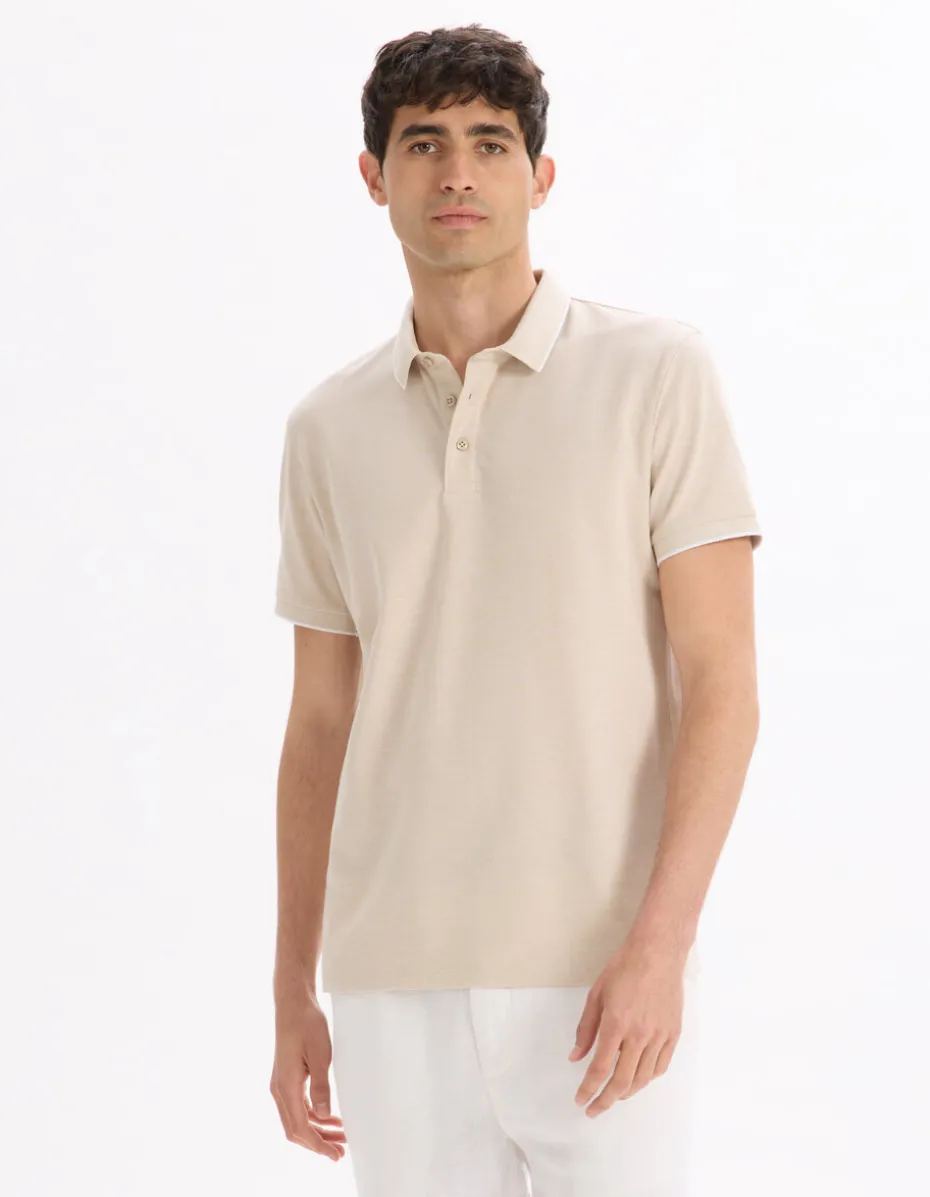 Polo regular katoenmix - beige