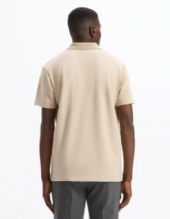 Polo regular katoenmix - beige