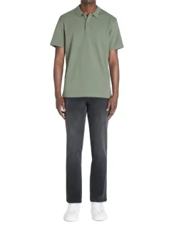 Polo regular katoenmix - kaki