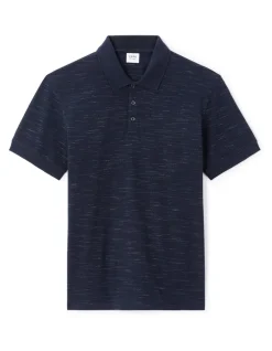 Polo regular katoenmix - marine