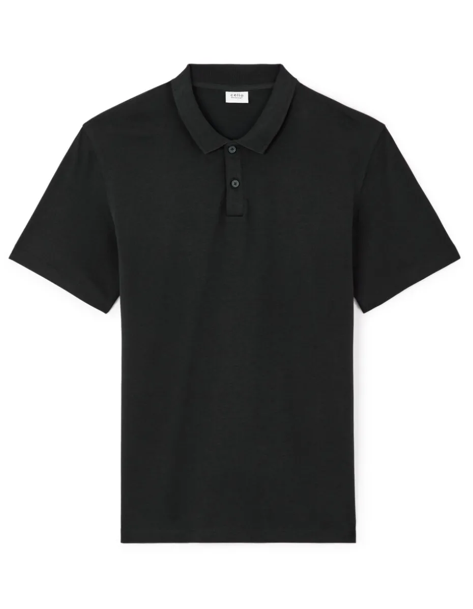 Polo regular katoenmix - zwart