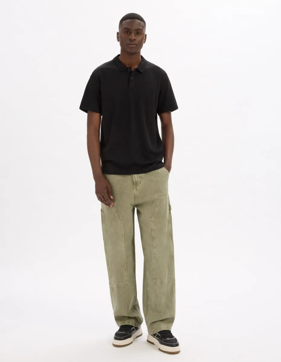 Polo regular katoenmix - zwart