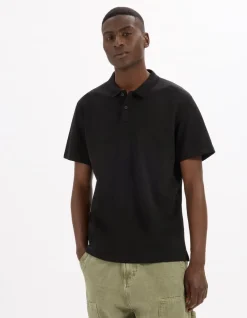 Polo regular katoenmix - zwart