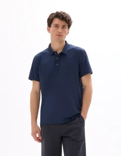 Polo regular technische stof - marineblauw