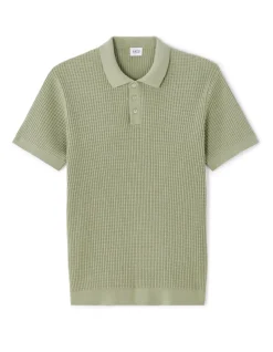 Polo Ribgebreid Regular Fit - Salie