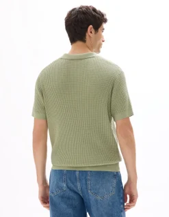 Polo Ribgebreid Regular Fit - Salie
