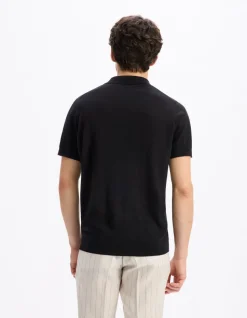 Polo slim 100% katoen - zwart