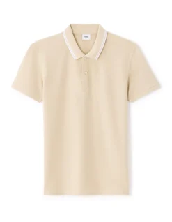 Polo slim fit katoen stretch - beige
