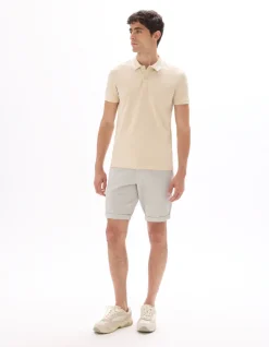 Polo slim fit katoen stretch - beige